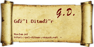 Gál Ditmár névjegykártya